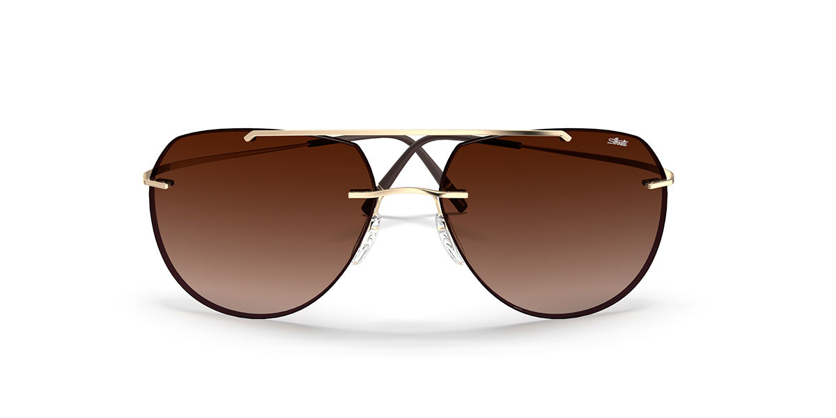 Silhouette TMA Collection Nash 8744/75 7730, Gold frame, Gradient Red Brown lenses