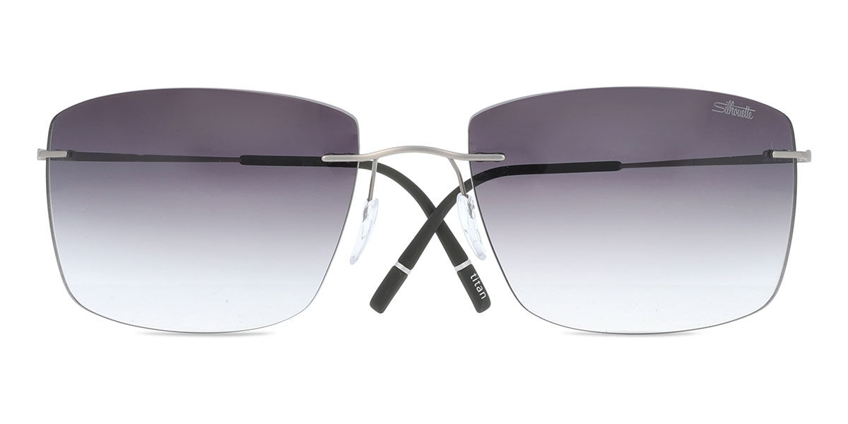 Silhouette Avior Rimless 8741/75 7210, Silver frame, Gradient Classic Grey lenses