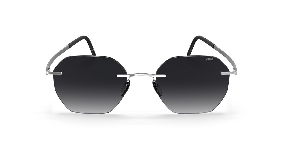 Silhouette Cabrillo Rimless 8748/75 7000, Silver frame, Gradient Dark Grey lenses