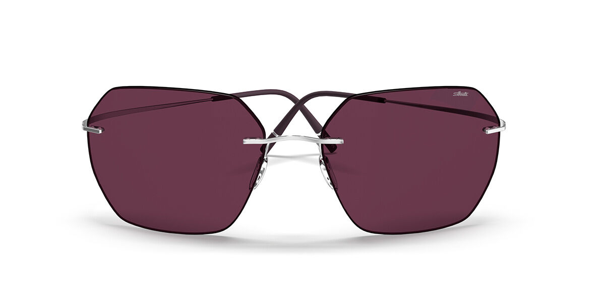 Silhouette Caleum Rimless 8745/75 7000, Silver frame, Purple lenses