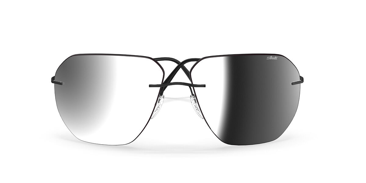 Silhouette Felis Rimless 8743/75 9140, Black frame, Gradient Silver Mirror lenses