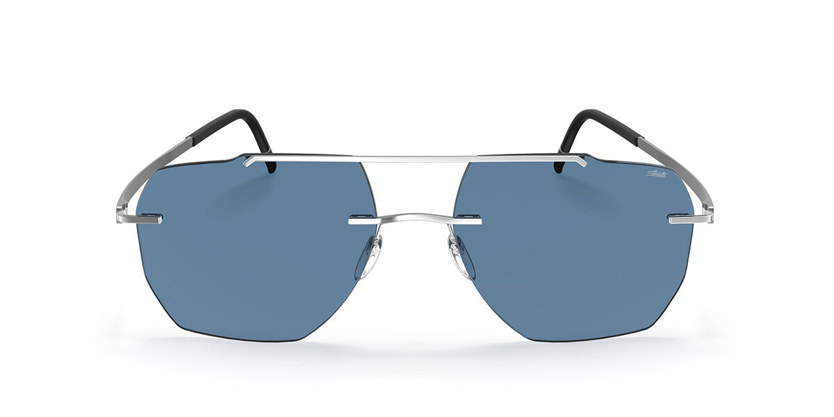 Silhouette Rincon Rimless 8746/75 7010, Silver frame, Space Blue lenses