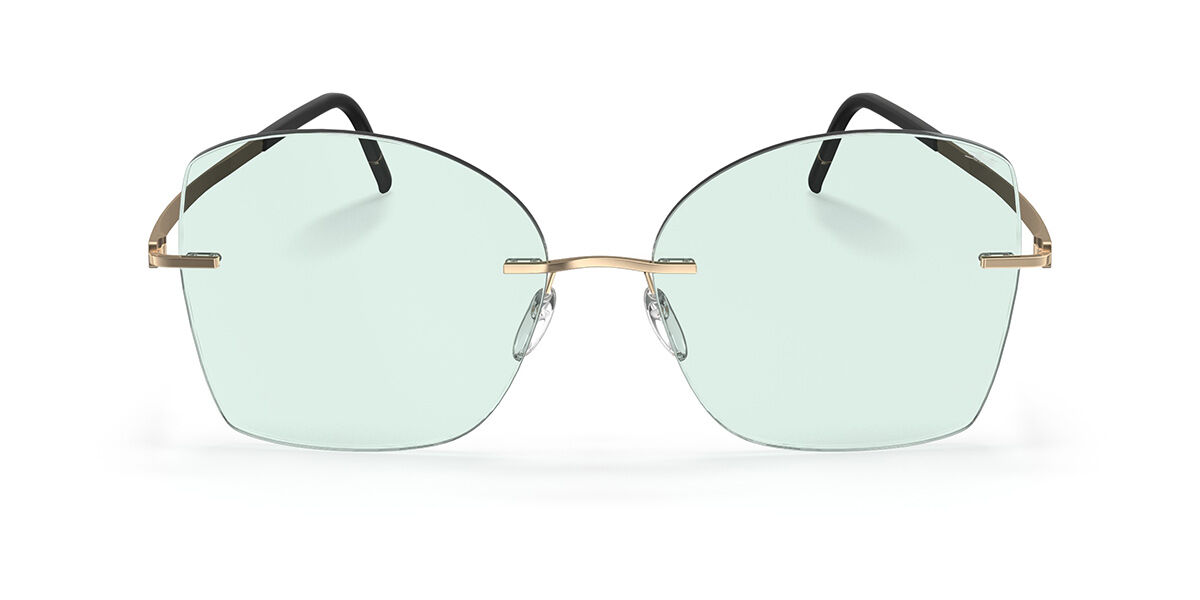 Silhouette Terranea Rimless 8193/75 7520, Gold frame, Soft Mint Green lenses