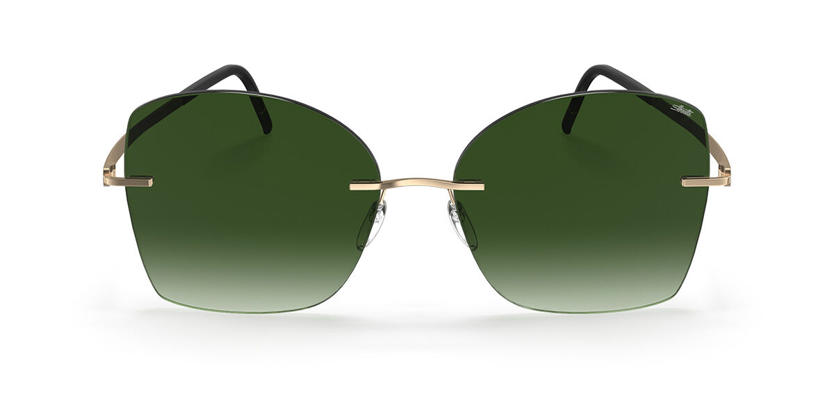 Silhouette Terranea Rimless 8193/75 7620, Gold frame, Gradient Green lenses