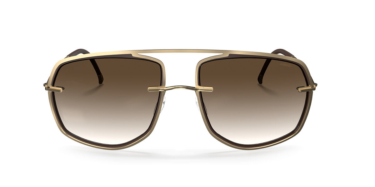 Silhouette New York Sky 8733/75 7520, Gold frame, Gradient Classic Brown lenses