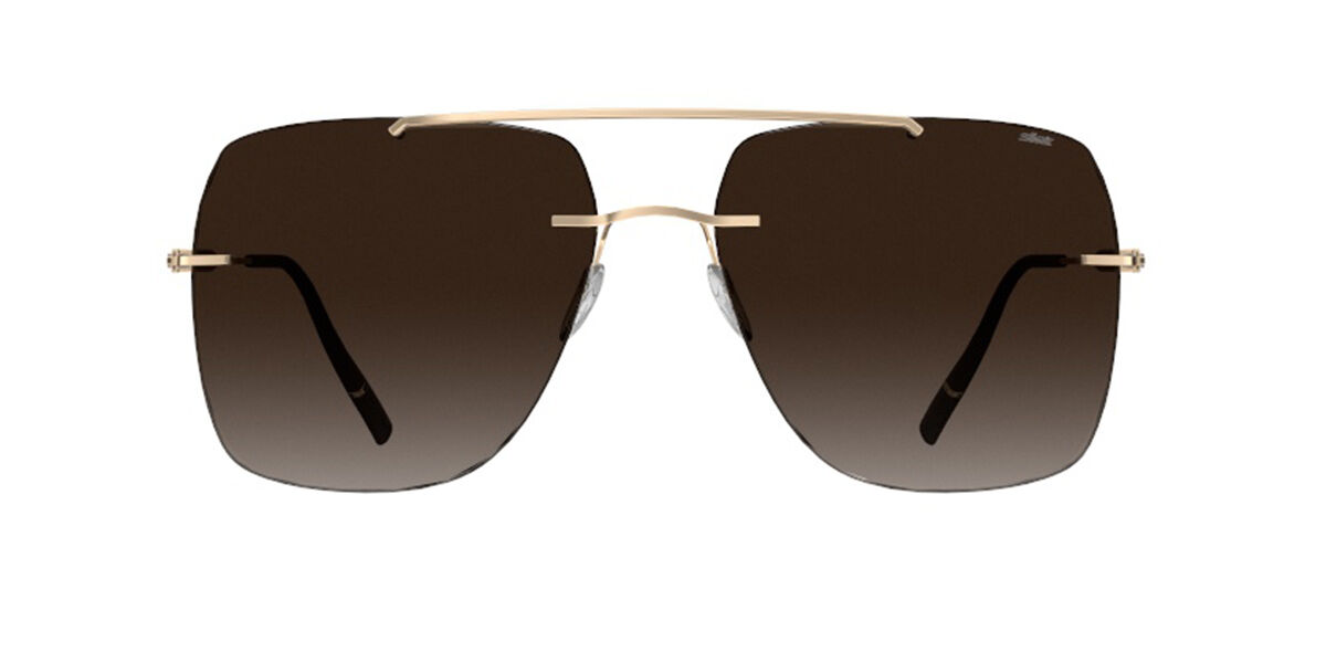 Silhouette Panmure Rimless 8750/75 7530, Gold frame, Gradient Dark Brown lenses