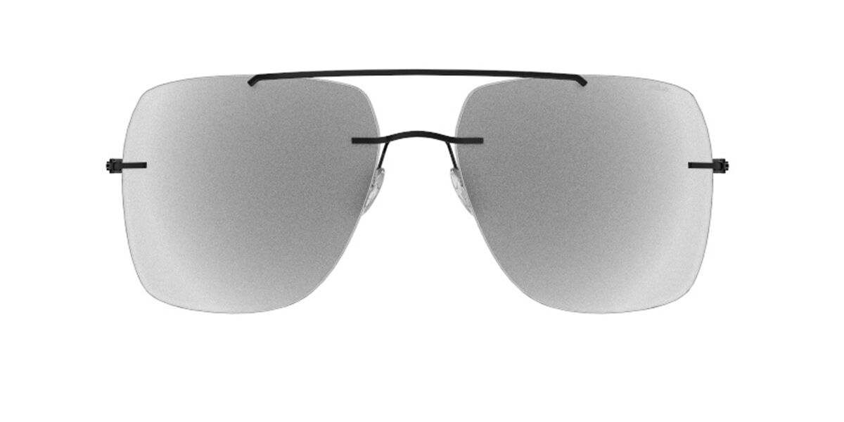 Silhouette Panmure Rimless 8750/75 9040, Black frame, Gradient Silver Mirror lenses