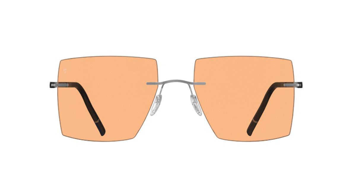 Silhouette The Dawn Demo Rimless 5573/ON 7005, Silver frame, Apricot Orange lenses