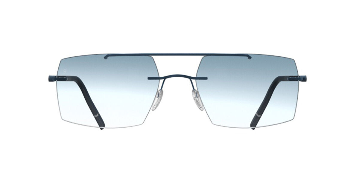 Silhouette The Dawn Demo Rimless 5573/OP 4545, Blue frame, Gradient Light Blue lenses