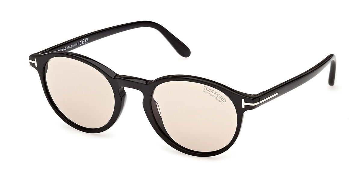 Tom Ford FT1331 PRESCOTT-02 01E, Black frame, Brown Photochromic lenses