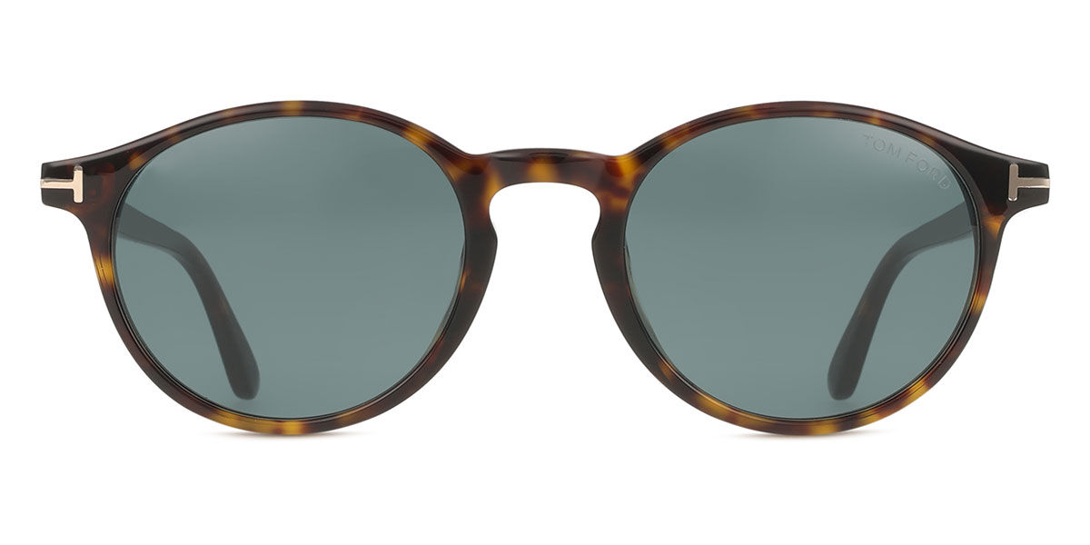 Tom Ford FT1331 PRESCOTT-02 52V, Tortoiseshell frame, Grey Blue lenses