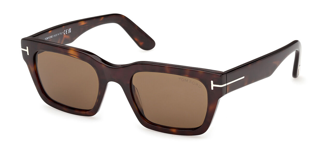 Tom Ford FT1333 ANDY-02 52J, Tortoiseshell frame, Dark Brown lenses