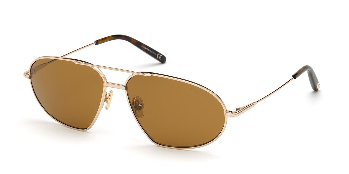 Tom Ford FT0771 BRADFORD 28E, Gold frame, Brown lenses