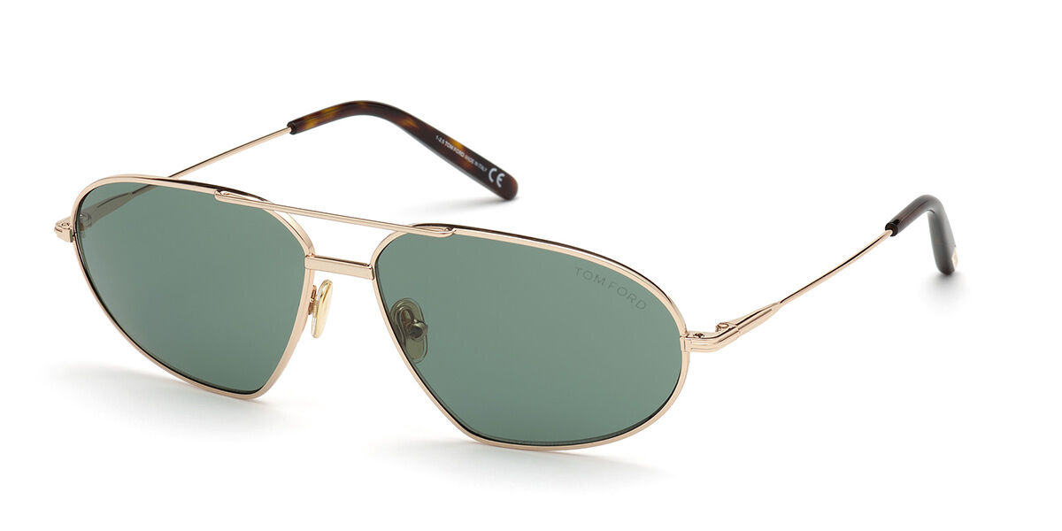 Tom Ford FT0771 BRADFORD 28N, Gold frame, Green lenses