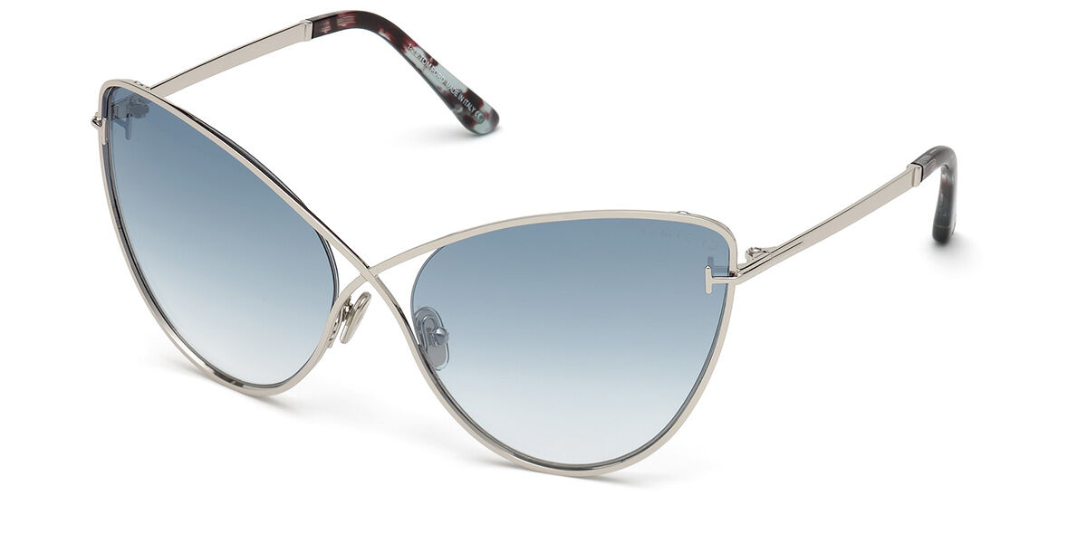 Tom Ford FT0786 LEILA 16X, Silver frame, Gradient Blue Mirror lenses