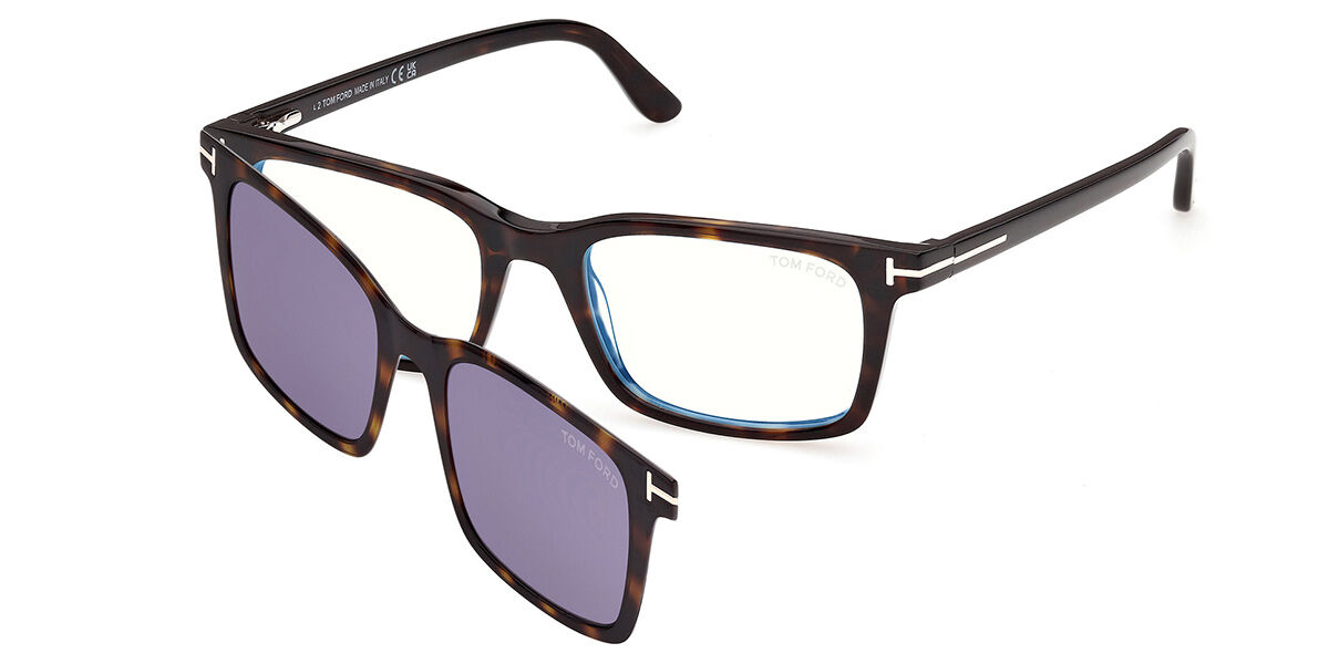 Tom Ford FT6175-B with Clip-On 052 Blue-Light Block, Tortoiseshell frame