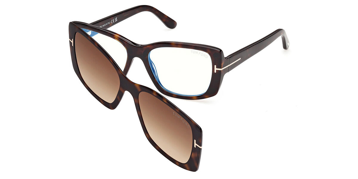 Tom Ford FT6176-B with Clip-On 052 Blue-Light Block, Tortoiseshell frame