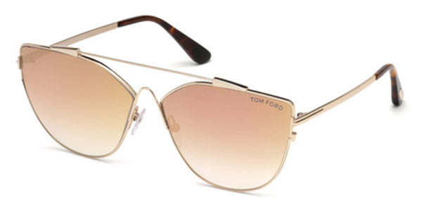 Tom Ford FT0563 JACQUELYN-02 33G, Gold frame, Brown Mirror lenses