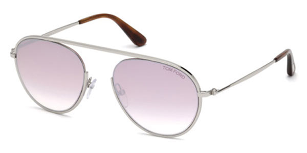 Tom Ford FT0599 KEIT-02 16Z, Silver frame, Purple Mirror lenses