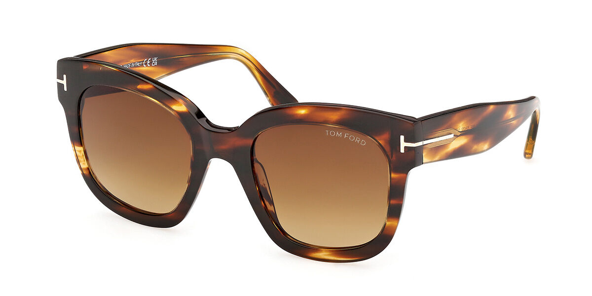 Tom Ford FT0613 BEATRIX-02 55F, Tortoiseshell frame, Gradient Dark Brown lenses
