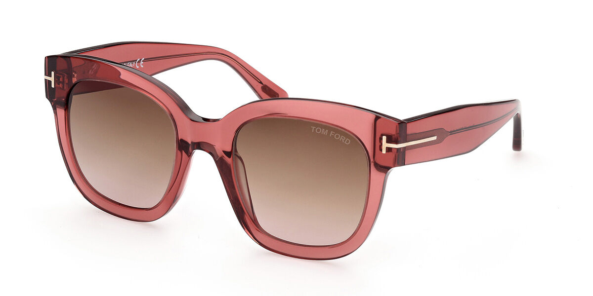 Tom Ford FT0613 BEATRIX-02 45K, Pink frame, Gradient Dark Brown lenses