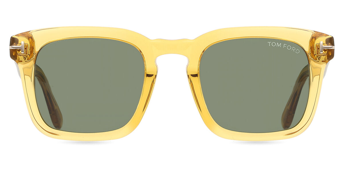 Tom Ford FT0751 DAX 39N, Yellow frame, Dark Green lenses