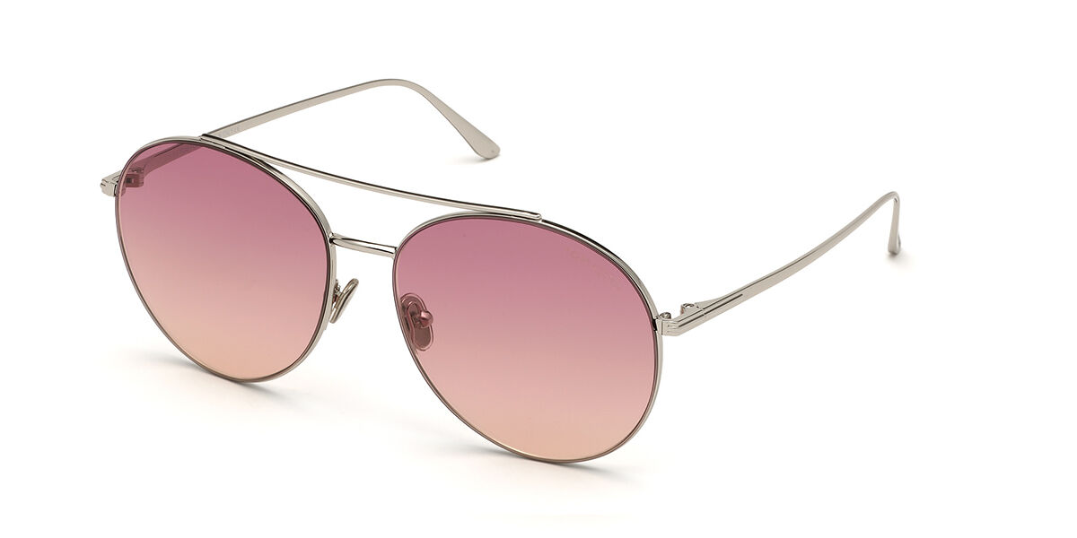 Tom Ford FT0757 CLEO 16F, Silver frame, Brown Gradient lenses