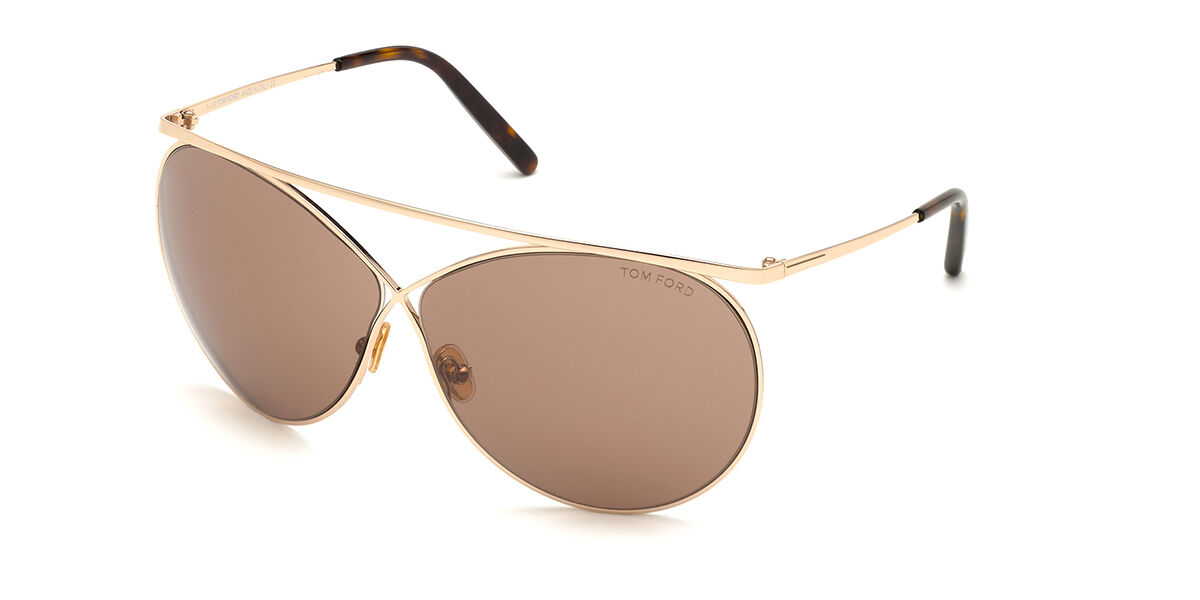 Tom Ford FT0761 STEVIE 28Y, Gold frame, Brown lenses