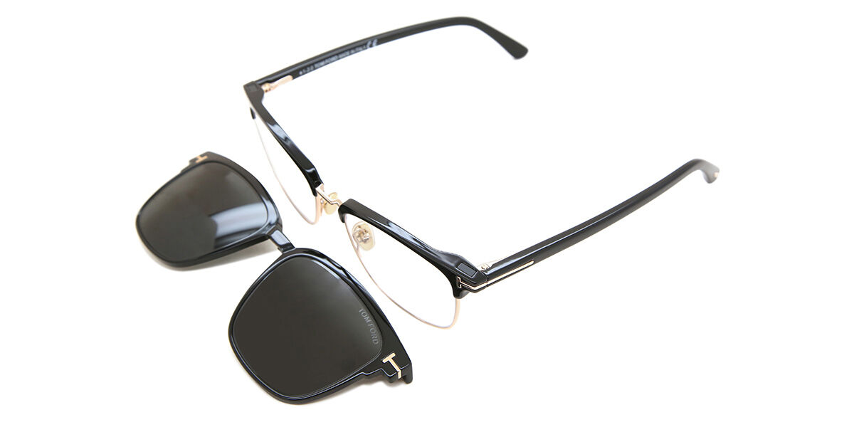 Tom Ford FT5683-B with Clip-On 001 Blue-Light Block, Black frame