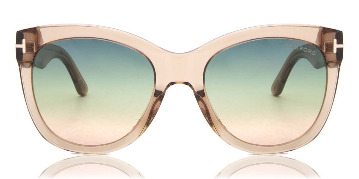 Tom Ford FT0870 WALLACE 45P, Brown frame, Gradient Green lenses