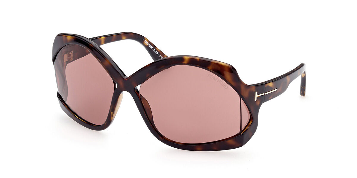 Tom Ford FT0903 CHEYENNE 52E, Tortoiseshell frame, Pink lenses