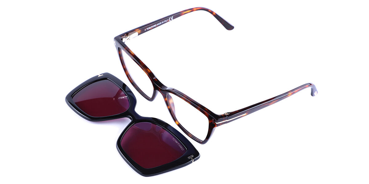 Tom Ford FT5641-B with Clip-On 054 Blue-Light Block, Tortoiseshell frame
