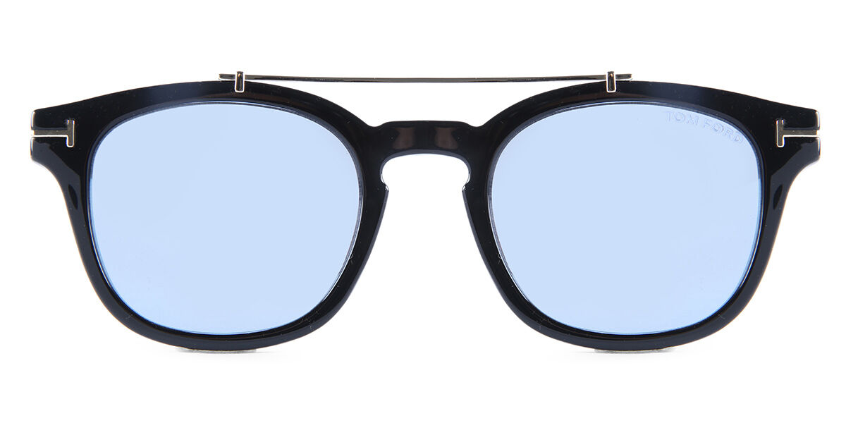 Tom Ford FT5532-B-CL Clip-On Only 01X, Black frame, Blue lenses