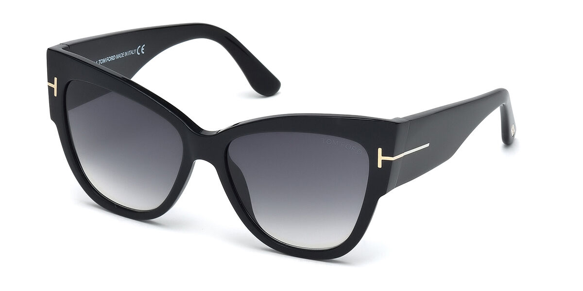 Tom Ford FT0371 ANOUSHKA 01B, Black frame, Smoke Grey Blue lenses