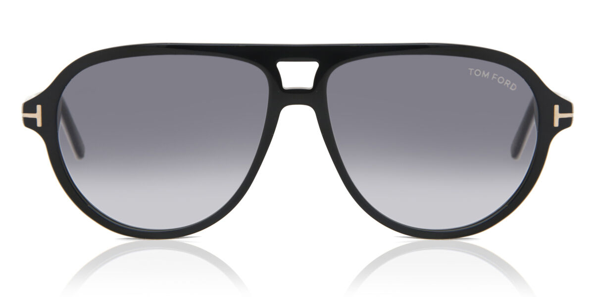 Tom Ford FT0932 JEFFREY 01B, Black frame, Smoke Gradient Dark Grey lenses