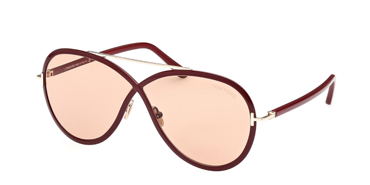 Tom Ford FT1007 RICKIE 69E, Burgundy frame, Light Brown lenses