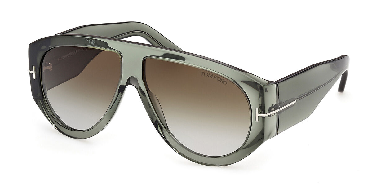 Tom Ford FT1044 BRONSON 93B, Green frame, Gradient Smoke Grey lenses