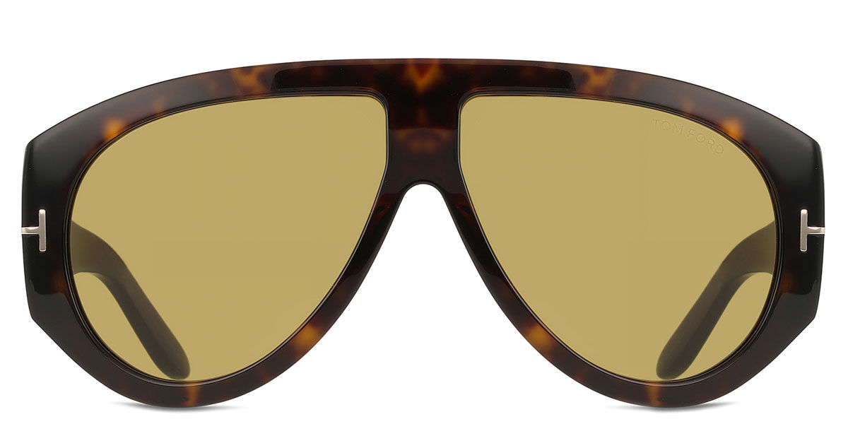Tom Ford FT1044 BRONSON 52N, Tortoiseshell frame, Solid Brownish Green lenses