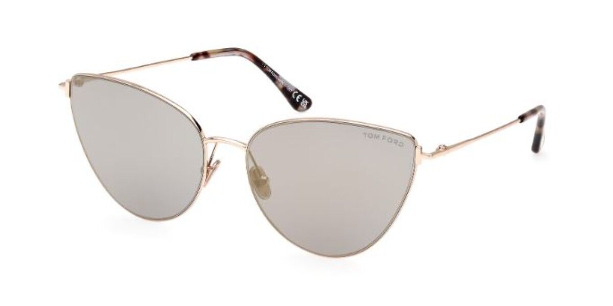 Tom Ford FT1005 ANAIS-02 32C, Gold frame, Smoke Grey Mirror lenses