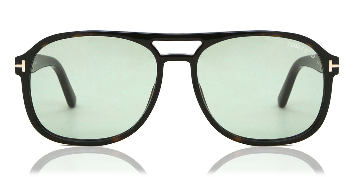 Tom Ford FT1022 ROSCO 52N, Tortoiseshell frame, Light Green lenses