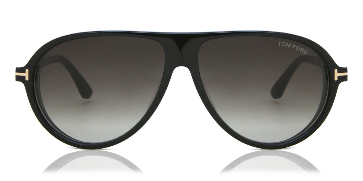 Tom Ford FT1023 MARCUS 01B, Black frame, Smoke Gradient Dark Brown lenses
