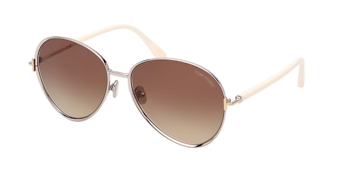 Tom Ford FT1028 RIO 16G, Silver frame, Dark Brown Mirror lenses