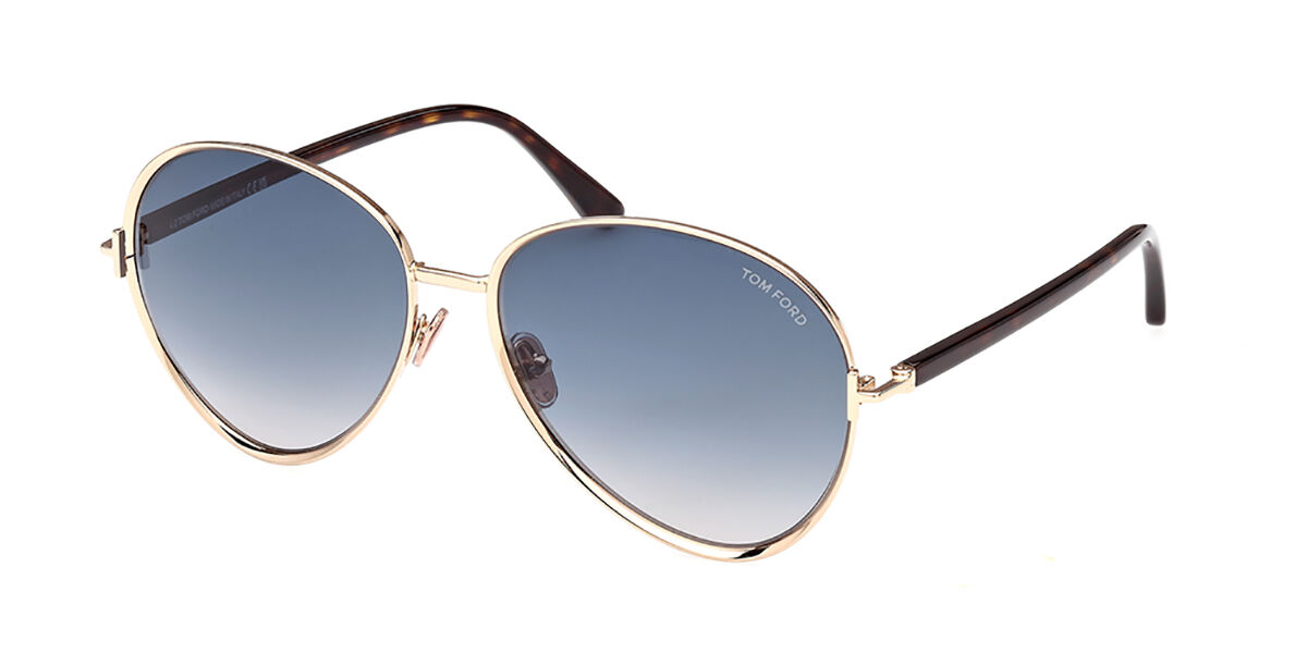 Tom Ford FT1028 RIO 28W, Gold frame, Gradient Yale Blue lenses