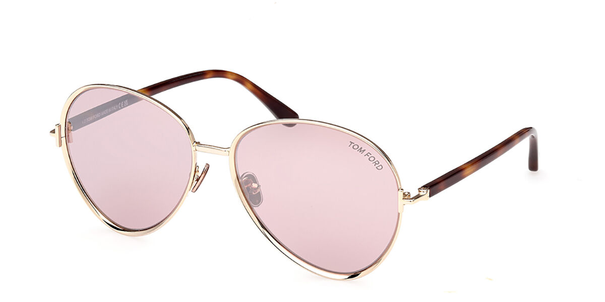 Tom Ford FT1028 RIO 32Z, Gold frame, Gradient Purple Mirror lenses