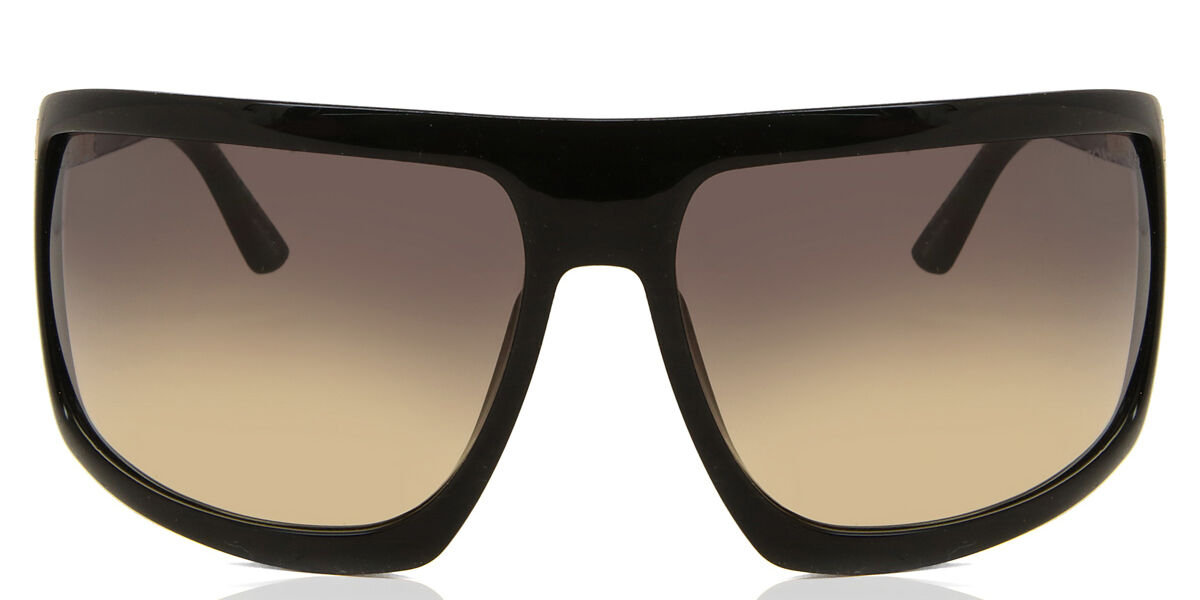 Tom Ford FT1066 CLINT-02 01B, Black frame, Smoke Gradient Brown Dark Grey lenses