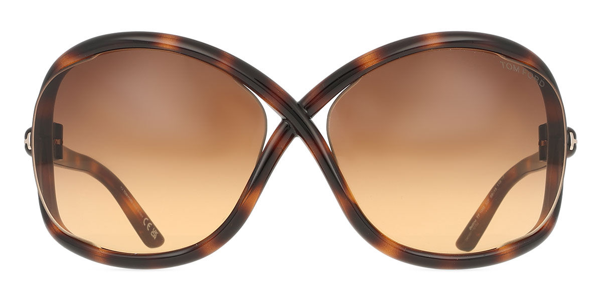 Tom Ford FT1068 BETTINA 52F, Tortoiseshell frame, Gradient Dark Brown lenses