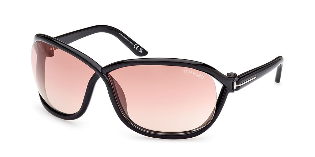 Tom Ford FT1069 FERNANDA 01Z, Black frame, Gradient Purple Peach Pink Mirror lenses