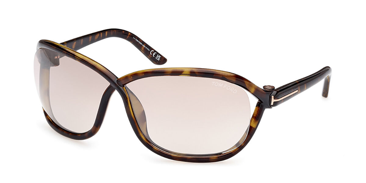Tom Ford FT1069 FERNANDA 52G, Tortoiseshell frame, Gradient Brown Silver Flash Mirror lenses