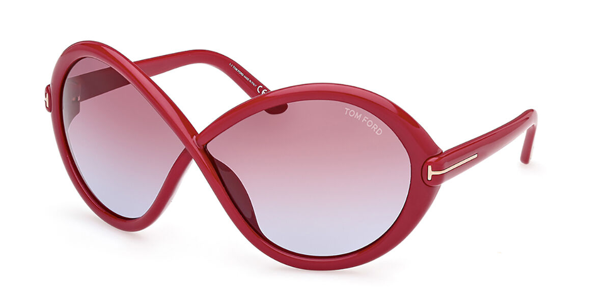 Tom Ford FT1070 JADA 75Y, Pink frame, Gradient Purple Light Blue lenses