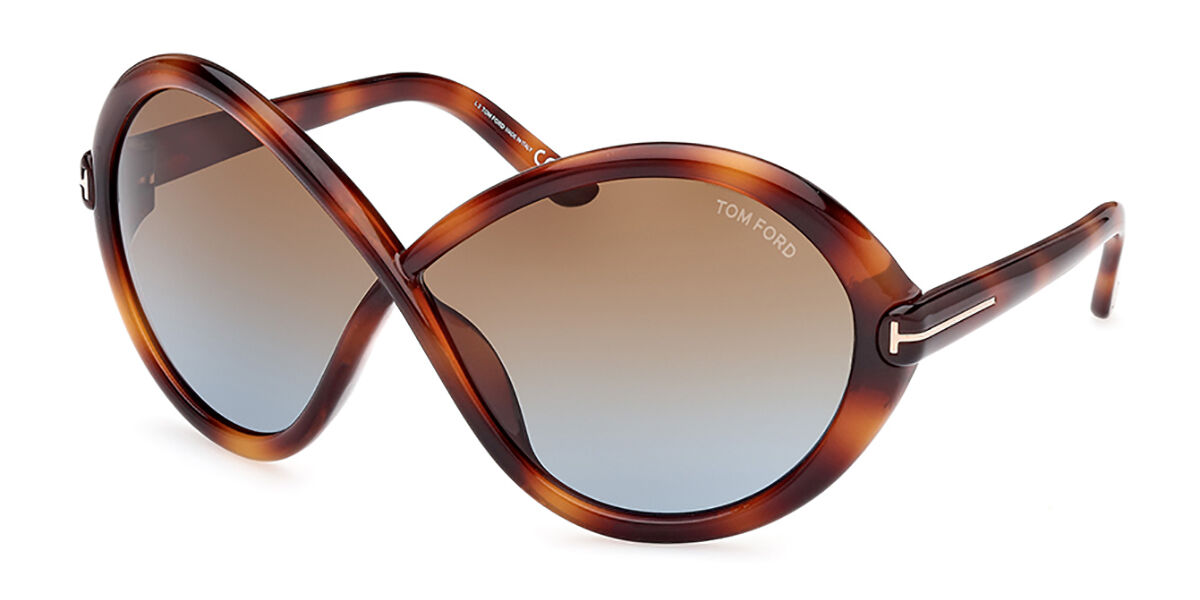 Tom Ford FT1070 JADA 53F, Tortoiseshell frame, Gradient Dark Brown Mirror lenses